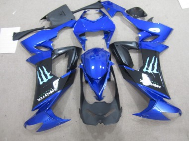 Negro Azul Monster Carenado Moto Kawasaki ZX10R 08-10