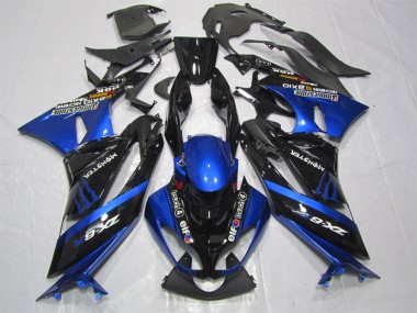 Negro Azul Monster Carenado Moto Kawasaki ZX6R 09-12