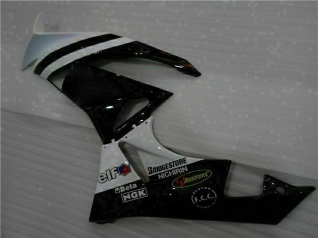 Negro Blanco 3M Touch4 Inyección Kit Carenado Moto Kawasaki ZX6R 09-12 Negro Blanco 3M Touch4 Inyección Kit Carenado Moto Kawasaki ZX6R 09-12
