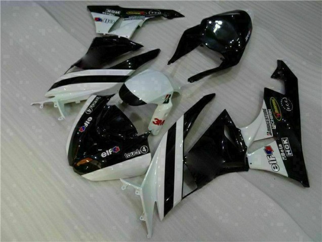 Negro Blanco 3M Touch4 Inyección Kit Carenado Moto Kawasaki ZX6R 09-12 Negro Blanco 3M Touch4 Inyección Kit Carenado Moto Kawasaki ZX6R 09-12