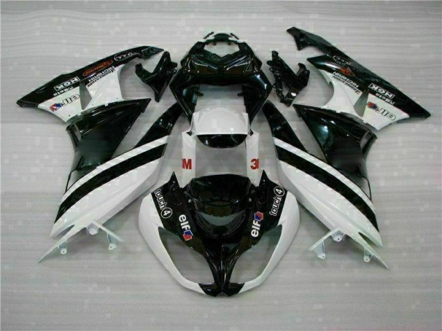 Negro Blanco 3M Touch4 Inyección Kits Carenado Moto Kawasaki ZX6R 09-12 Negro Blanco 3M Touch4 Inyección Kits Carenado Moto Kawasaki ZX6R 09-12