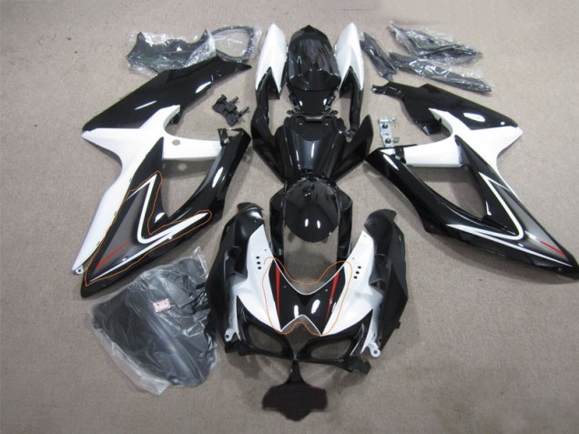 Negro Blanco ABS Moto Plástica Suzuki GSXR 600 K8 08-10 Negro Blanco ABS Moto Plástica Suzuki GSXR 600 K8 08-10