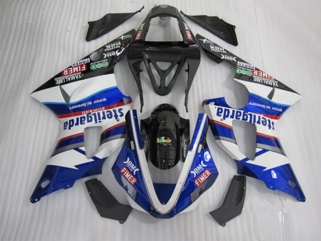 Negro Blanco Azul Santander Carenado Moto Yamaha R1 00-01 Negro Blanco Azul Santander Carenado Moto Yamaha R1 00-01