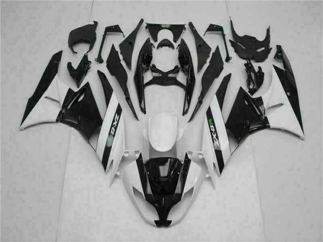 Negro Blanco Carenado Moto Kawasaki ZX6R 09-12 Negro Blanco Carenado Moto Kawasaki ZX6R 09-12