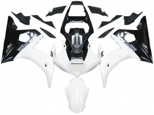Negro Blanco Carenado Moto Yamaha R6 03-05 Negro Blanco Carenado Moto Yamaha R6 03-05