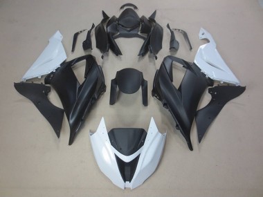 Negro Blanco Carrocería Motocicletas Kawasaki ZX6R 13-18