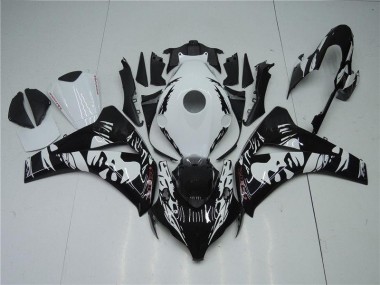 Negro Blanco Kits Completo Carenado Moto ABS Honda CBR 1000 RR 08-11