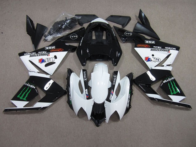 Negro Blanco Monster Carenado Moto Kawasaki ZX10R 03-05 Negro Blanco Monster Carenado Moto Kawasaki ZX10R 03-05
