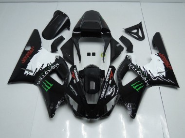 Negro Blanco Monster Carenado Moto Yamaha R1 00-01