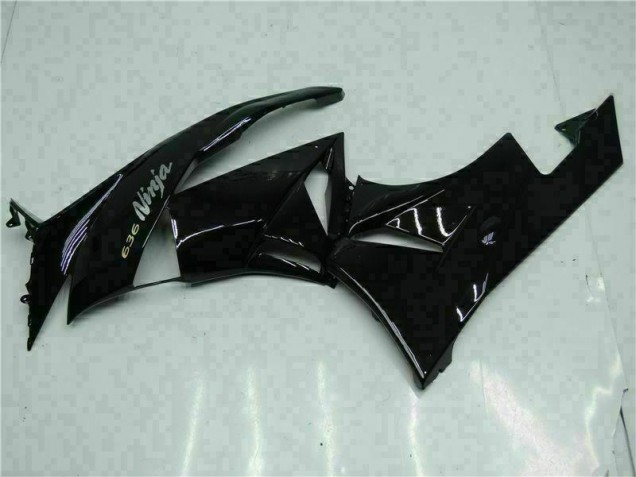 Negro Blanco Ninja 636 Carenado Moto Kawasaki ZX6R 09-12 Negro Blanco Ninja 636 Carenado Moto Kawasaki ZX6R 09-12