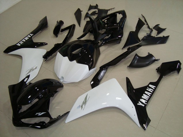 Negro Blanco Oro Carenado Moto Yamaha R1 07-08