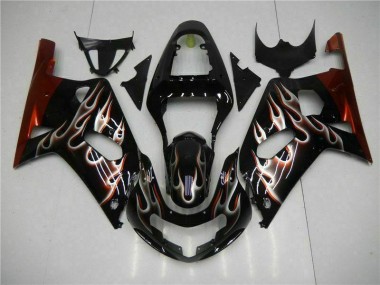 Negro Carrocería Motocicletas Suzuki GSXR 600 / 750 K1 K2 K3 01-03