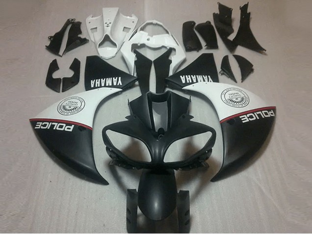 Negro Mate Blanco Carenado Moto Yamaha R1 09-11 Negro Mate Blanco Carenado Moto Yamaha R1 09-11