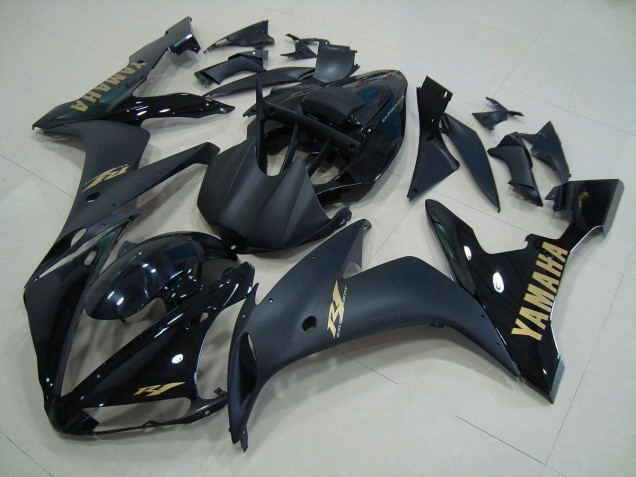 Negro Mate Oro Carenado Moto Yamaha R1 04-06 Negro Mate Oro Carenado Moto Yamaha R1 04-06