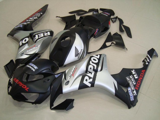 Negro Mate Plata Repsol Kits Completo Carenado Moto Honda CBR 1000 RR 06-07 Negro Mate Plata Repsol Kits Completo Carenado Moto Honda CBR 1000 RR 06-07