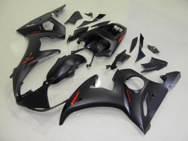 Negro Mate Rojo Calcomanías Carenado Moto Yamaha R6 03-05 Negro Mate Rojo Calcomanías Carenado Moto Yamaha R6 03-05