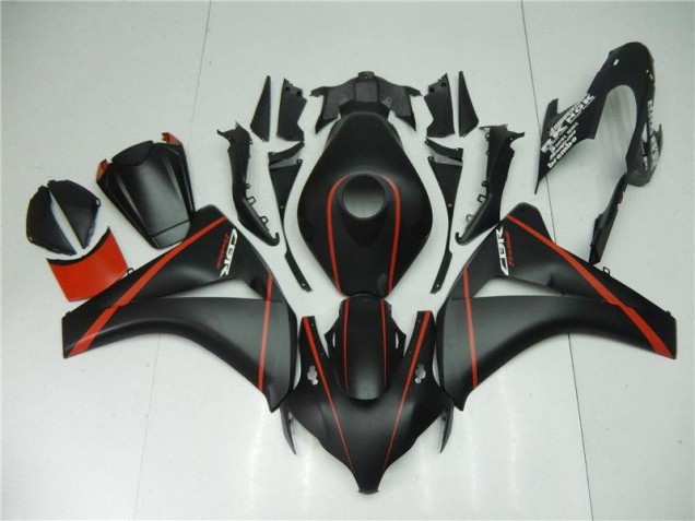 Negro Mate Rojo Carenado Moto Honda CBR 1000 RR 08-11 Negro Mate Rojo Carenado Moto Honda CBR 1000 RR 08-11