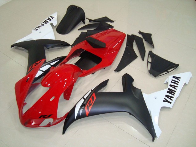 Negro Mate Rojo Carenado Moto Yamaha R1 02-03 Negro Mate Rojo Carenado Moto Yamaha R1 02-03