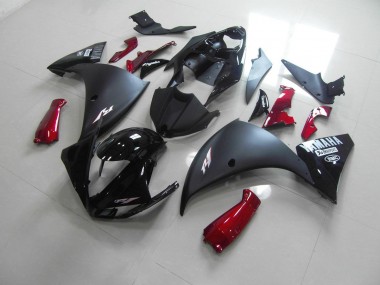 Negro Mate Rojo Carenado Moto Yamaha R1 12-14