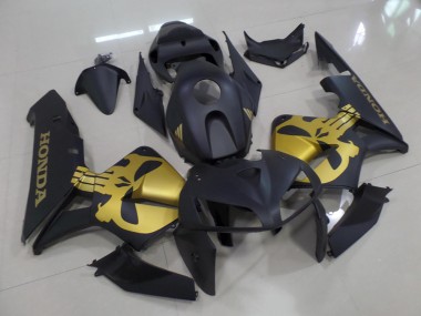 Negro Mate con Oro Cráneo Carenado Moto Honda CBR 600 RR 05-06