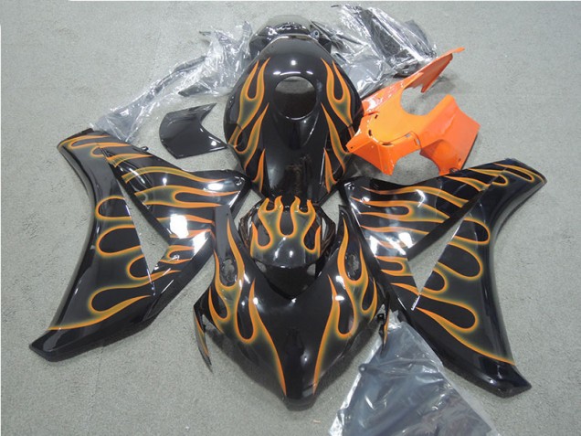 Negro Naranja Llama Carenado Moto Honda CBR 1000 RR 08-11 Negro Naranja Llama Carenado Moto Honda CBR 1000 RR 08-11