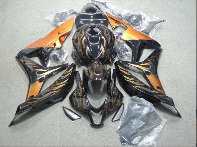Negro Oro Llama Carenado Moto Honda CBR 1000 RR 04-05 Negro Oro Llama Carenado Moto Honda CBR 1000 RR 04-05