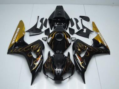 Negro Oro Llama Carenado Moto Honda CBR 1000 RR 06-07