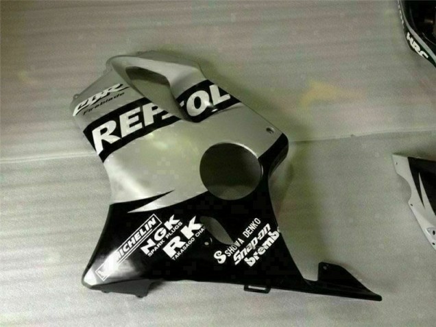 Negro Plata Repsol Carenado Moto Honda CBR 600 F4i 01-03 Negro Plata Repsol Carenado Moto Honda CBR 600 F4i 01-03