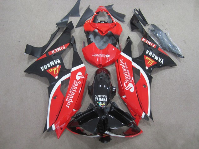 Negro Rojo Blanco Santander Carenado Moto Yamaha R6 08-16 Negro Rojo Blanco Santander Carenado Moto Yamaha R6 08-16