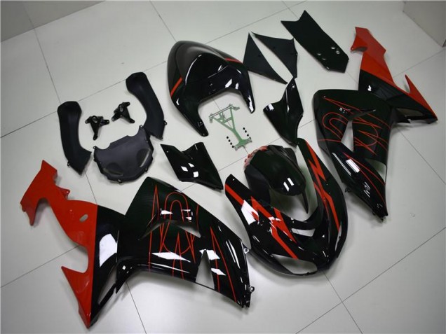 Negro Rojo Carenado Moto Kawasaki ZX10R 06-07 Negro Rojo Carenado Moto Kawasaki ZX10R 06-07