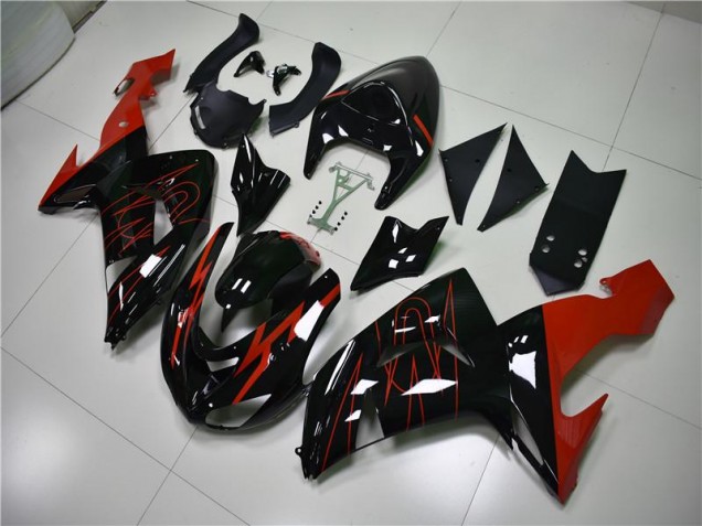 Negro Rojo Carenado Moto Kawasaki ZX10R 06-07 Negro Rojo Carenado Moto Kawasaki ZX10R 06-07