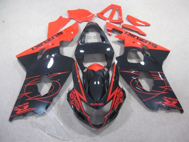 Negro Rojo Carenado Moto Suzuki GSXR 600 K4 04-05 Negro Rojo Carenado Moto Suzuki GSXR 600 K4 04-05