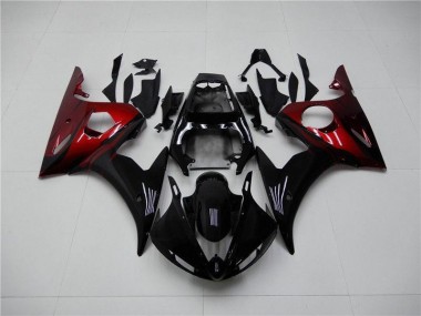Negro Rojo Carenado Moto Yamaha R6 03-05