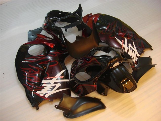 Negro Rojo Llama Carenado Moto Suzuki GSXR 1300 Hayabusa 96-07 Negro Rojo Llama Carenado Moto Suzuki GSXR 1300 Hayabusa 96-07