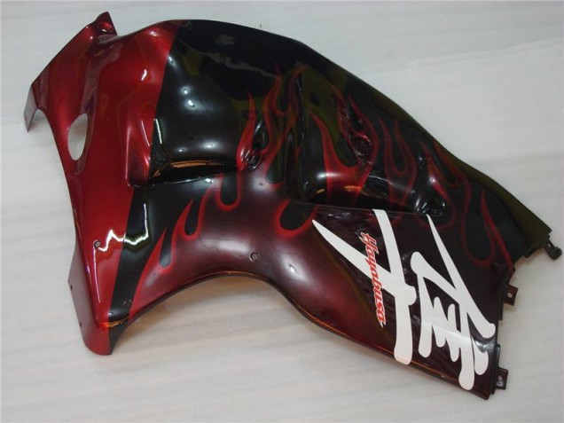 Negro Rojo Llama Carenado Moto Suzuki GSXR 1300 Hayabusa 96-07 Negro Rojo Llama Carenado Moto Suzuki GSXR 1300 Hayabusa 96-07