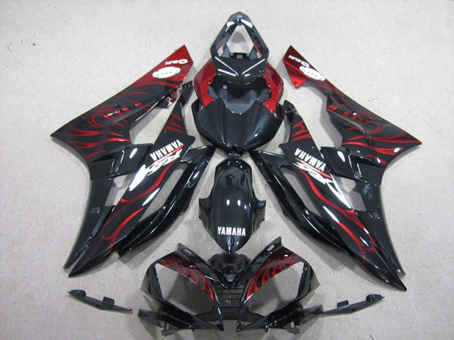 Negro Rojo Llama Kits Carenado Moto Yamaha R6 06-07 Negro Rojo Llama Kits Carenado Moto Yamaha R6 06-07