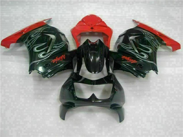 Negro Rojo Ninja Carenado Moto Kawasaki EX250 08-12 Negro Rojo Ninja Carenado Moto Kawasaki EX250 08-12