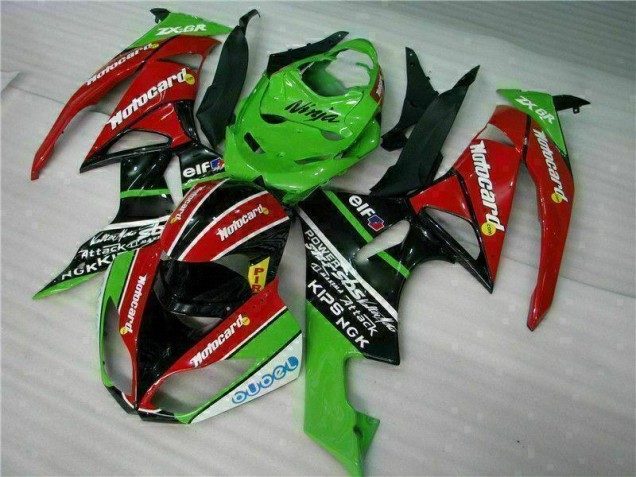 Negro Rojo Verde Motocard Carenado Moto Kawasaki ZX6R 09-12 Negro Rojo Verde Motocard Carenado Moto Kawasaki ZX6R 09-12