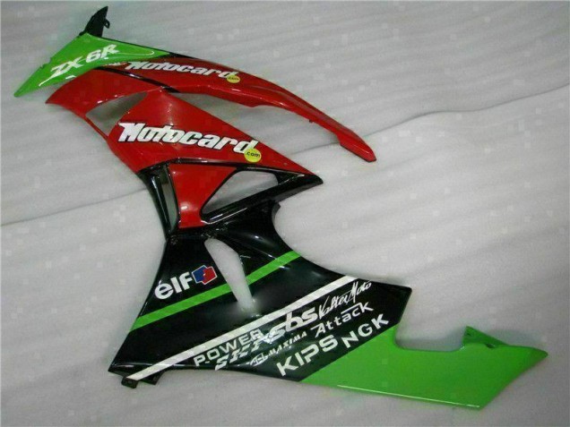 Negro Rojo Verde Motocard Carenado Moto Kawasaki ZX6R 09-12 Negro Rojo Verde Motocard Carenado Moto Kawasaki ZX6R 09-12