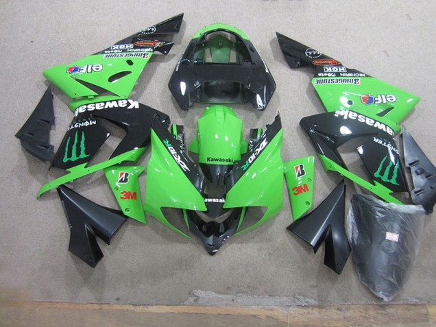 Negro Verde 3M Monster Carenado Moto Kawasaki ZX10R 03-05 Negro Verde 3M Monster Carenado Moto Kawasaki ZX10R 03-05