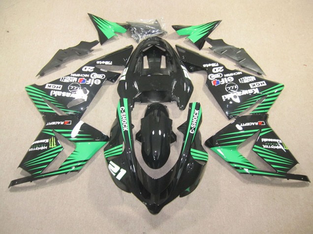 Negro Verde C-Shock Monster Carenado Moto Kawasaki ZX10R 03-05 Negro Verde C-Shock Monster Carenado Moto Kawasaki ZX10R 03-05