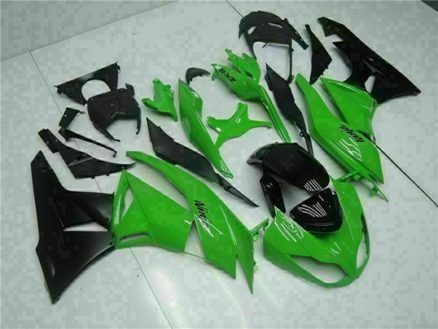 Negro Verde Kit Carenado Inyección Kawasaki ZX6R 09-12 Negro Verde Kit Carenado Inyección Kawasaki ZX6R 09-12