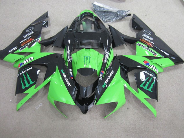 Negro Verde Monster Carenado Moto Kawasaki ZX10R 03-05 Negro Verde Monster Carenado Moto Kawasaki ZX10R 03-05