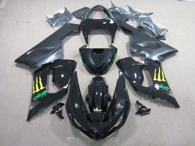 Negro Verde Ninja Carenado Moto Kawasaki ZX6R 05-06