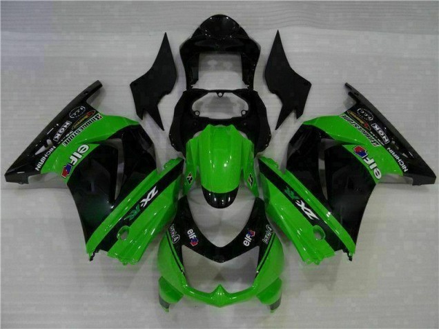 Negro Verde Plástico Moto Kawasaki EX250 08-12 Negro Verde Plástico Moto Kawasaki EX250 08-12