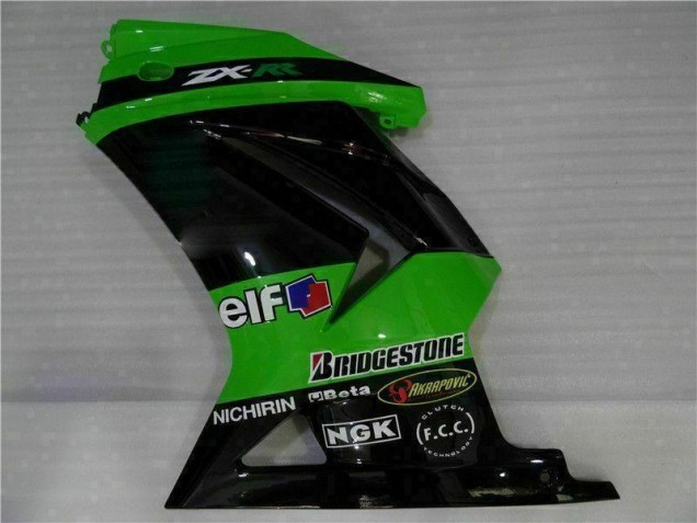Negro Verde Plástico Moto Kawasaki EX250 08-12 Negro Verde Plástico Moto Kawasaki EX250 08-12