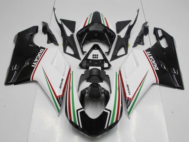 Negro Verde Y blanco Carenado Moto Ducati 848 1098 1198 07-14