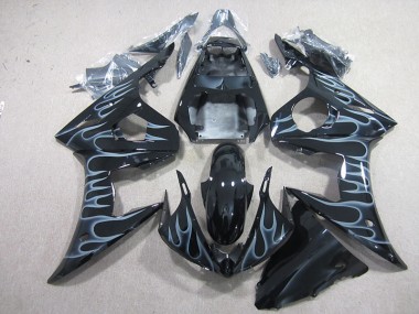 Negro con Llama Carenado Moto Yamaha R6 03-05