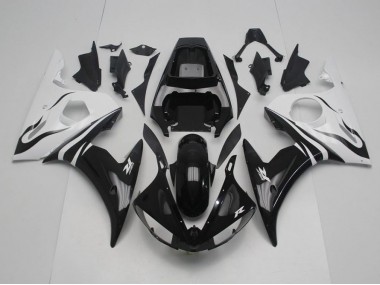 Negro y blanco Carenado Moto Yamaha R6 03-05