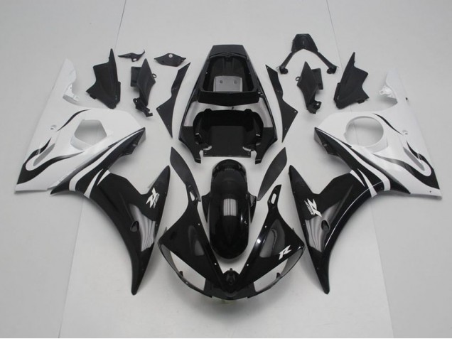 Negro y blanco Carenado Moto Yamaha R6 03-05 Negro y blanco Carenado Moto Yamaha R6 03-05